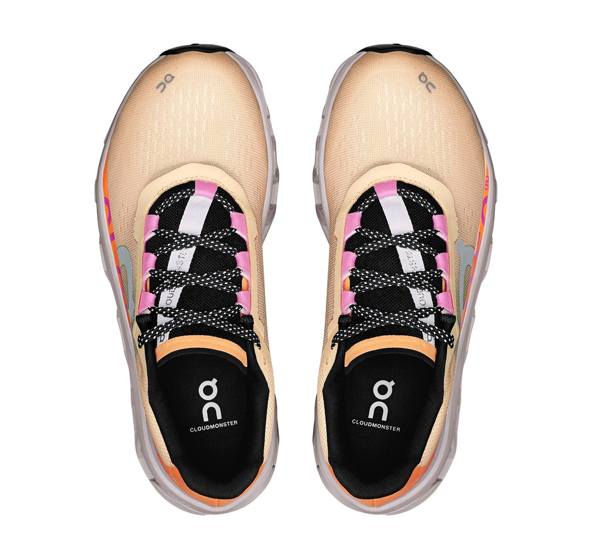 On Women's Cloudmonster Orange/Grey Running Shoes